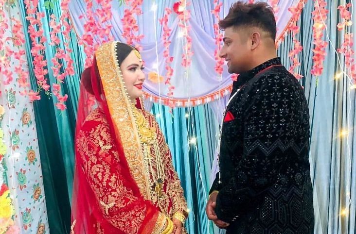 Sarfaraz Khan with his wife, Romana. Source: sarfarazkhan97/Instagram